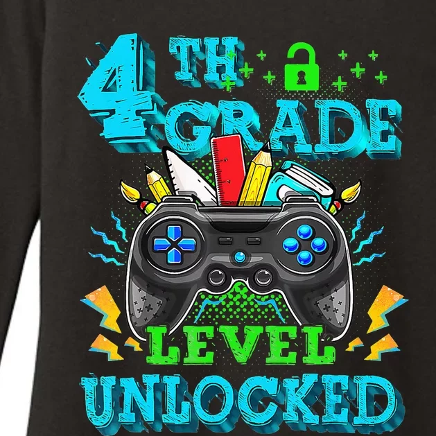 4Th Grade Level Unlocked Video Gamer Back To School Womens CVC Long Sleeve Shirt