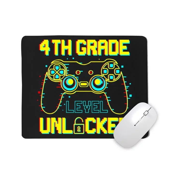 4th Grade Level Unlocked Gamer First Day Of School Boy Mousepad