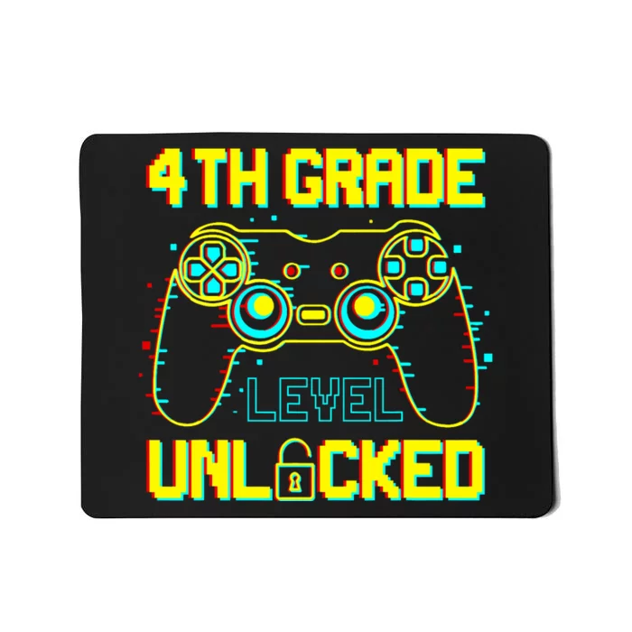 4th Grade Level Unlocked Gamer First Day Of School Boy Mousepad