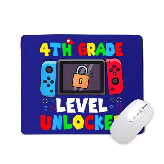 4th Grade Level Unlocked Back To School First Day Gamer Boy Mousepad