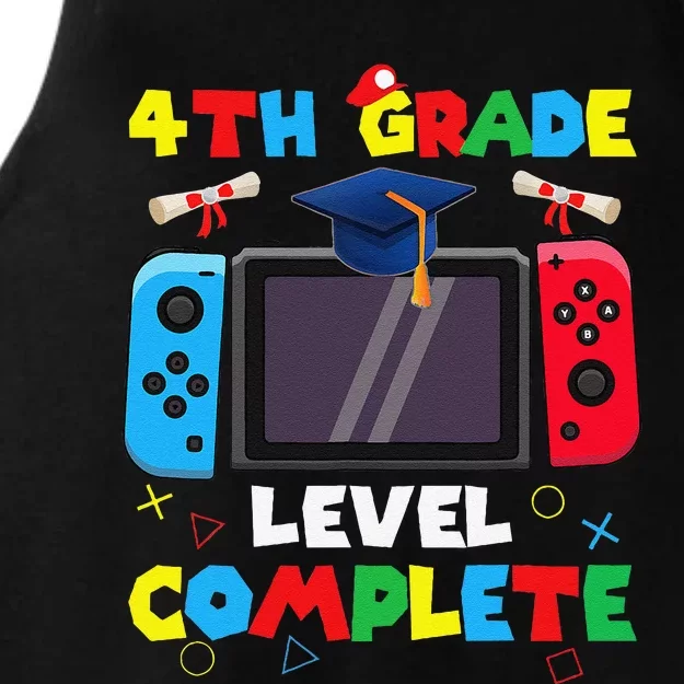 4th Grade Level Complete Graduation Class Of 2024 Boy Gamer Ladies Tri-Blend Wicking Tank