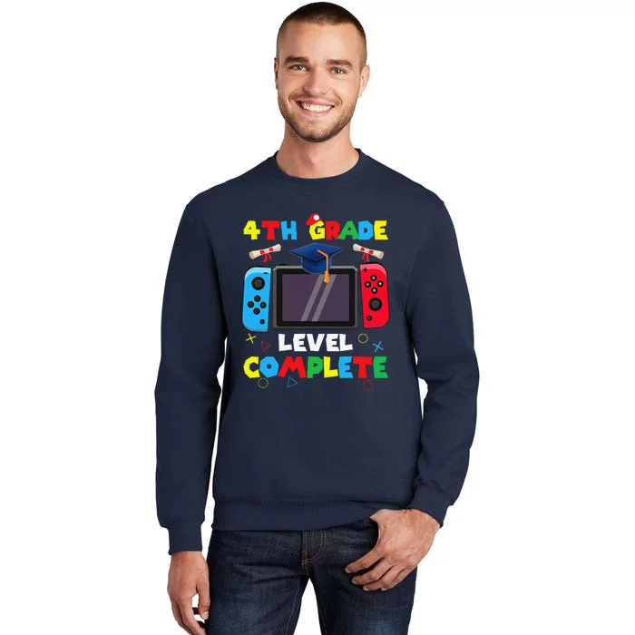 4th Grade Level Complete Graduation Class Of 2024 Boy Gamer Tall Sweatshirt