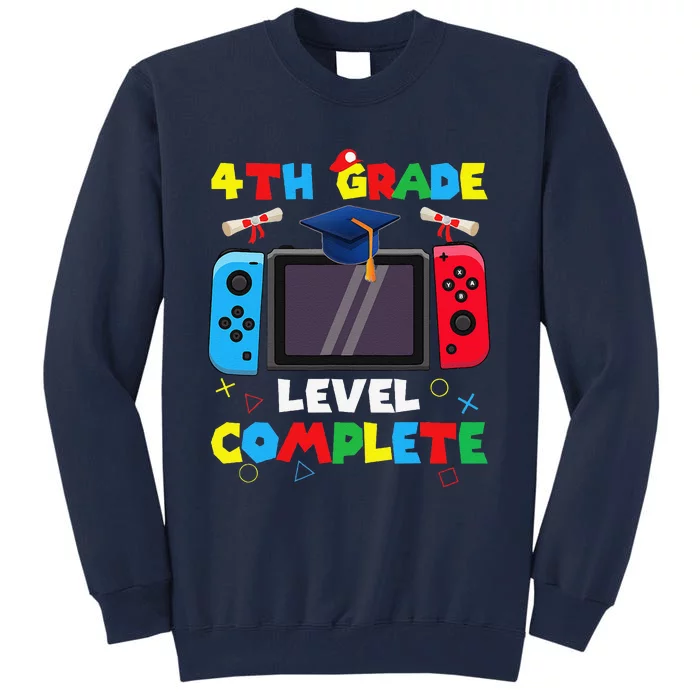 4th Grade Level Complete Graduation Class Of 2024 Boy Gamer Tall Sweatshirt