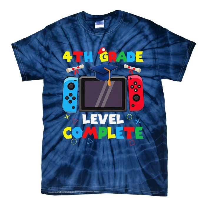 4th Grade Level Complete Graduation Class Of 2024 Boy Gamer Tie-Dye T-Shirt