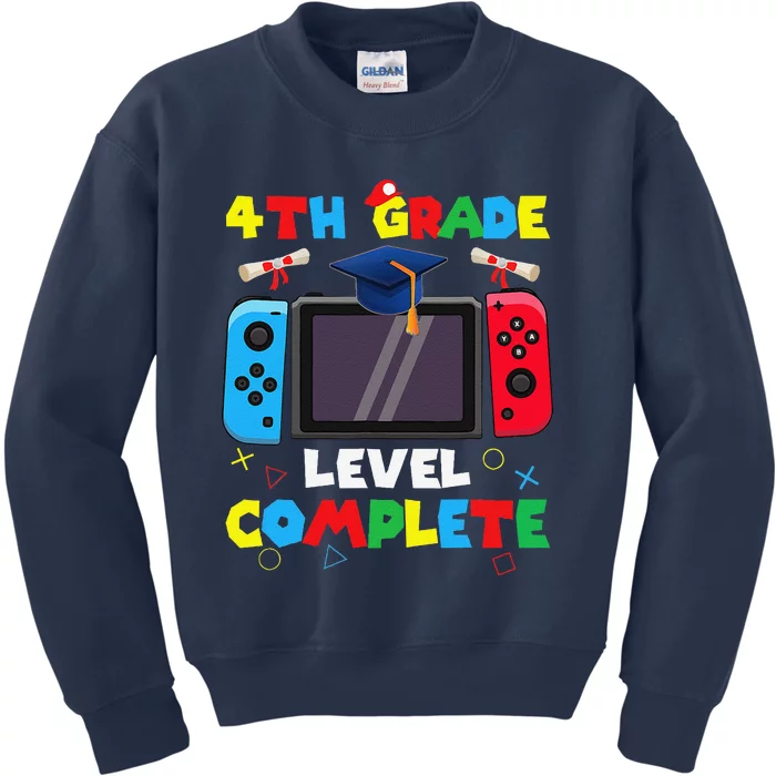 4th Grade Level Complete Graduation Class Of 2024 Boy Gamer Kids Sweatshirt