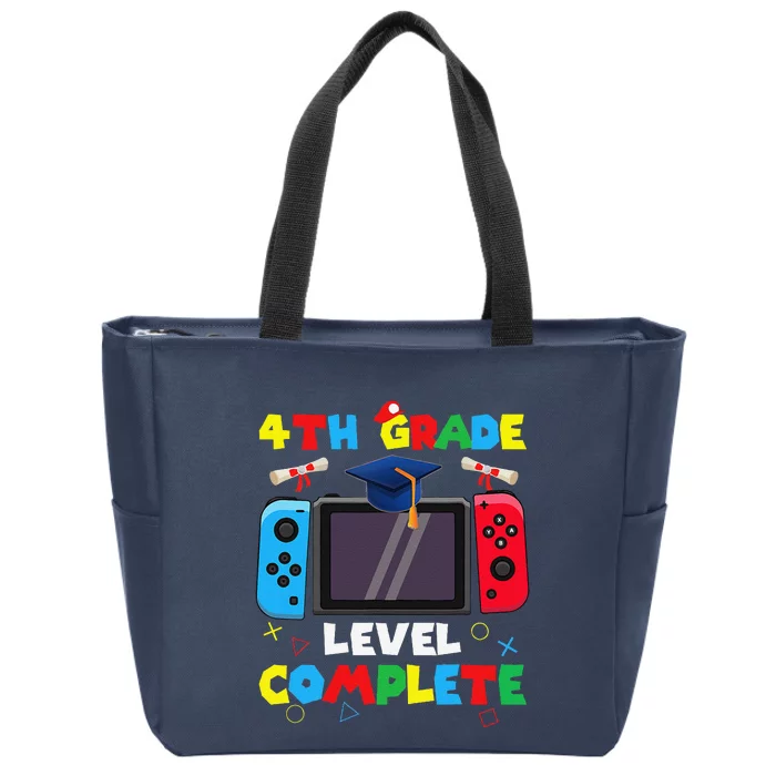 4th Grade Level Complete Graduation Class Of 2024 Boy Gamer Zip Tote Bag