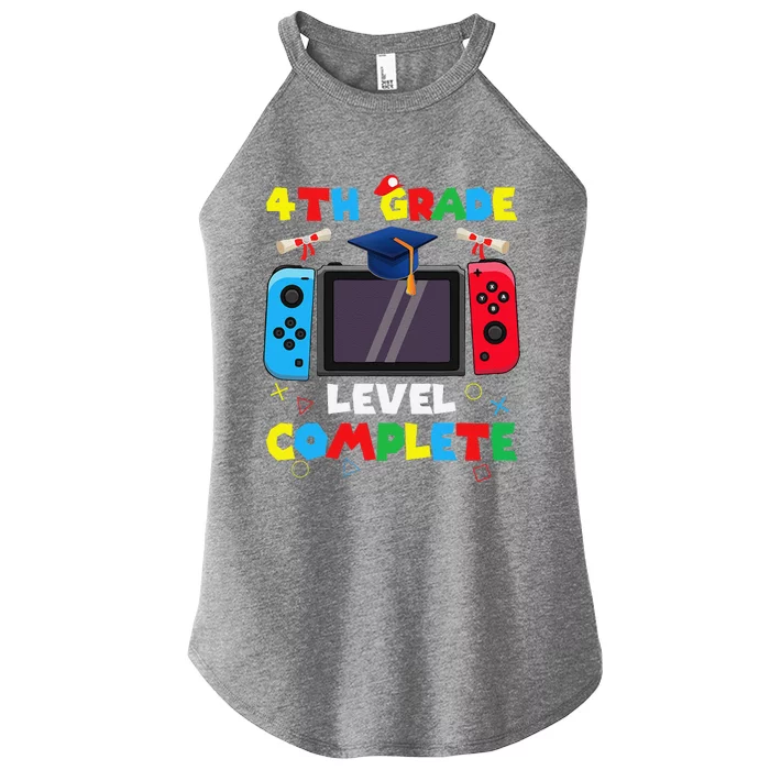 4th Grade Level Complete Graduation Class Of 2024 Boy Gamer Women’s Perfect Tri Rocker Tank