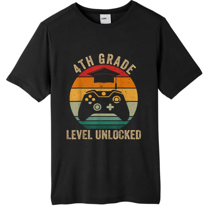 4th Grade Level Unlocked Vintage Back To School Video Gamer ChromaSoft Performance T-Shirt