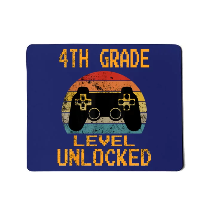 4th Grade Level Unlocked Video Gamer Back To School Boy Mousepad