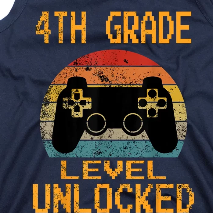 4th Grade Level Unlocked Video Gamer Back To School Boy Tank Top