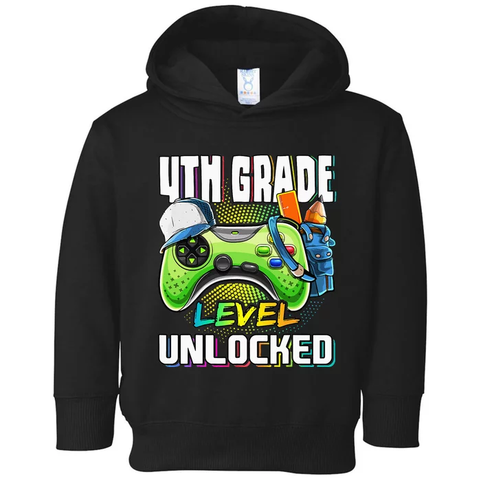 4th Grade Level Unlocked Video Game Back to School Toddler Hoodie