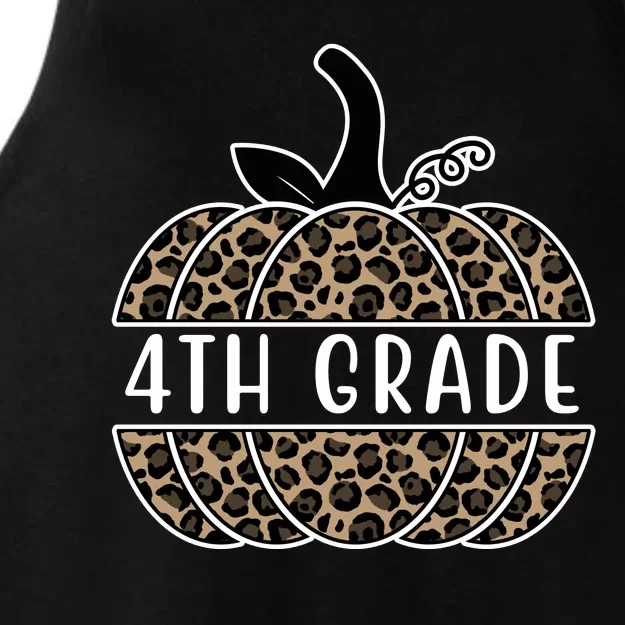 4th Grade Leopard Pumpkin Ladies Tri-Blend Wicking Tank