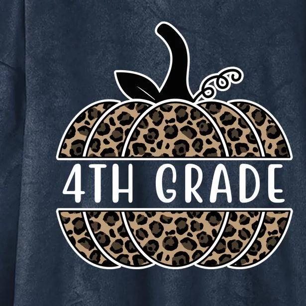 4th Grade Leopard Pumpkin Hooded Wearable Blanket