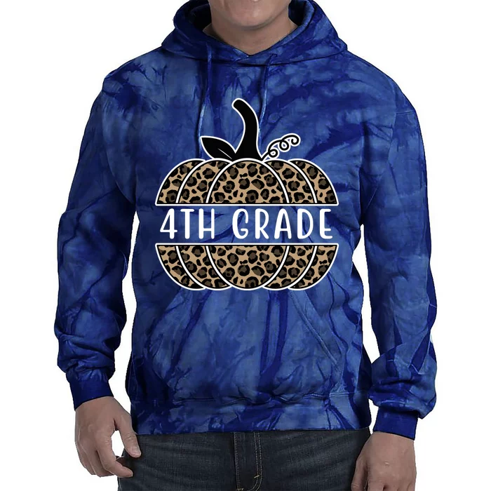 4th Grade Leopard Pumpkin Tie Dye Hoodie