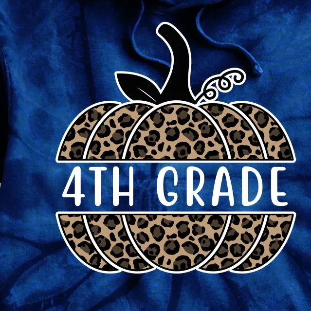 4th Grade Leopard Pumpkin Tie Dye Hoodie