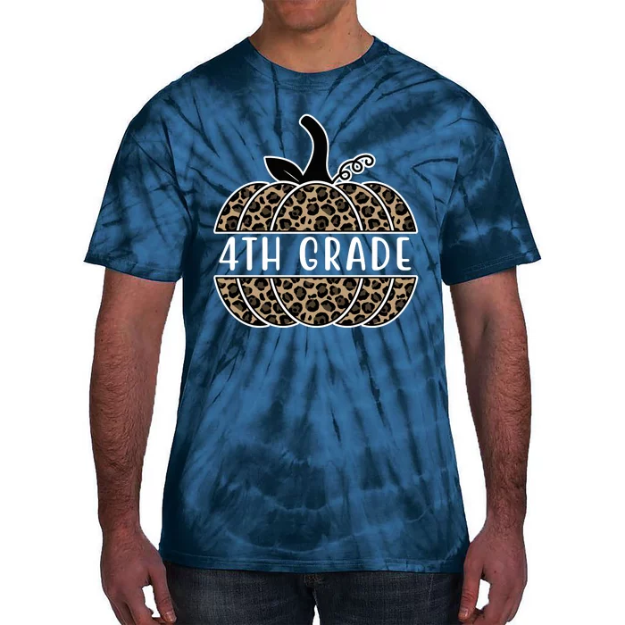 4th Grade Leopard Pumpkin Tie-Dye T-Shirt