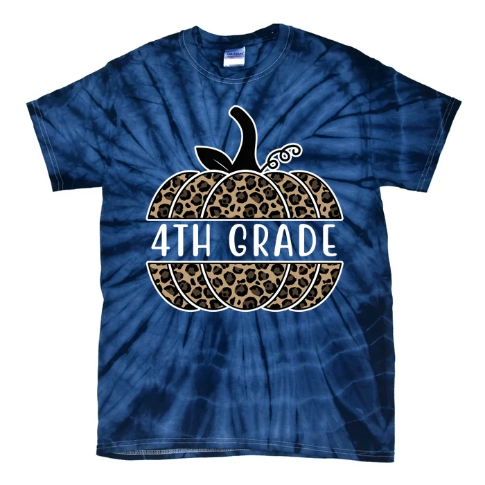 4th Grade Leopard Pumpkin Tie-Dye T-Shirt