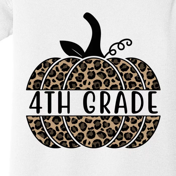 4th Grade Leopard Pumpkin Baby Bodysuit