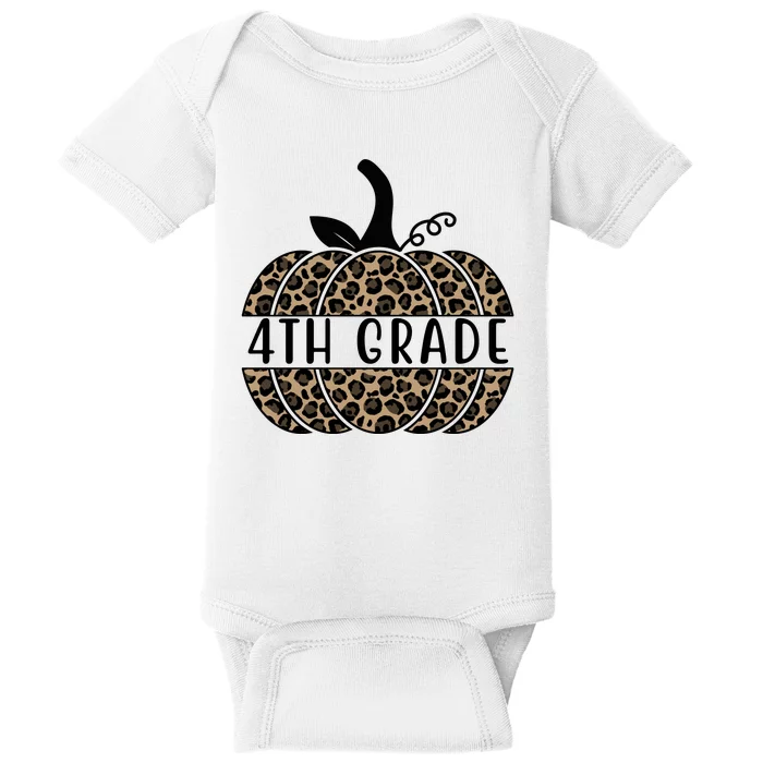 4th Grade Leopard Pumpkin Baby Bodysuit