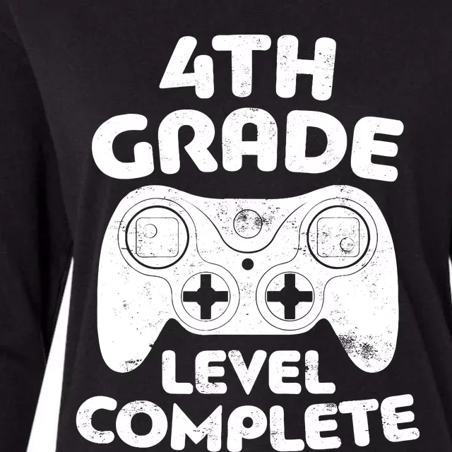 4th Grade Level Complete Video Gamer Graduation Womens Cotton Relaxed Long Sleeve T-Shirt