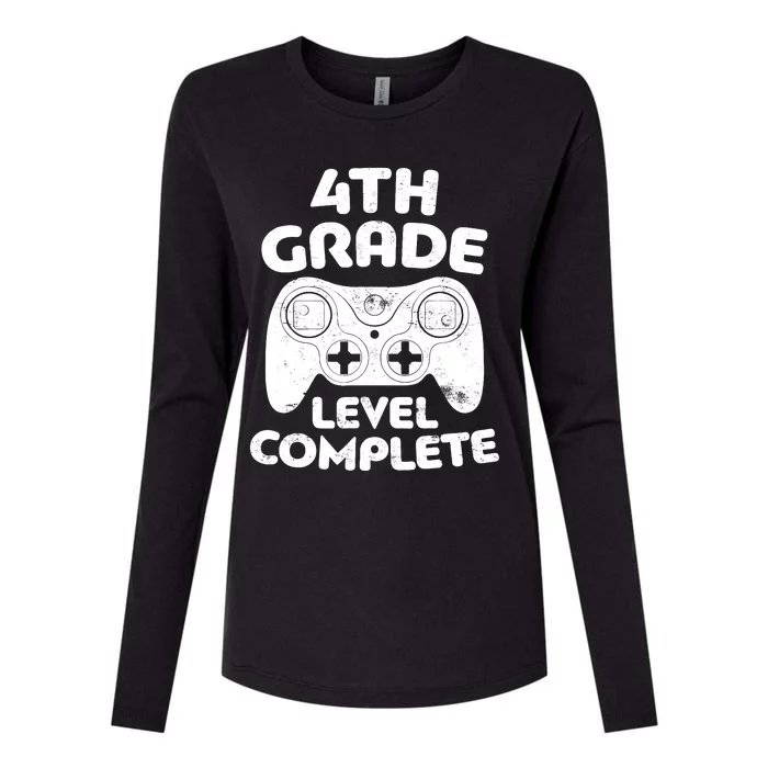 4th Grade Level Complete Video Gamer Graduation Womens Cotton Relaxed Long Sleeve T-Shirt