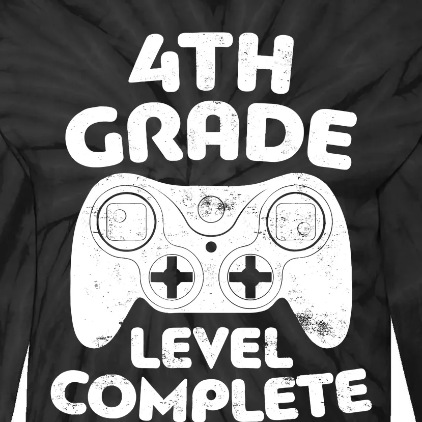 4th Grade Level Complete Video Gamer Graduation Tie-Dye Long Sleeve Shirt