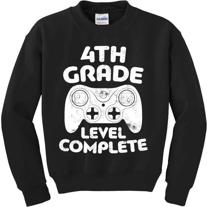 4th Grade Level Complete Video Gamer Graduation Kids Sweatshirt