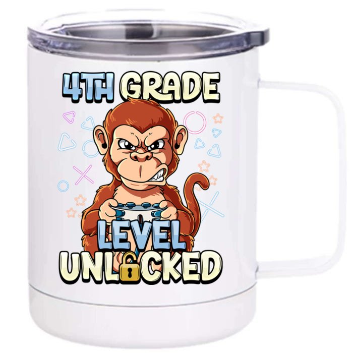 4Th Grade Level Unlocked Great Gift Front & Back 12oz Stainless Steel Tumbler Cup