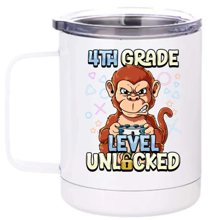 4Th Grade Level Unlocked Great Gift Front & Back 12oz Stainless Steel Tumbler Cup