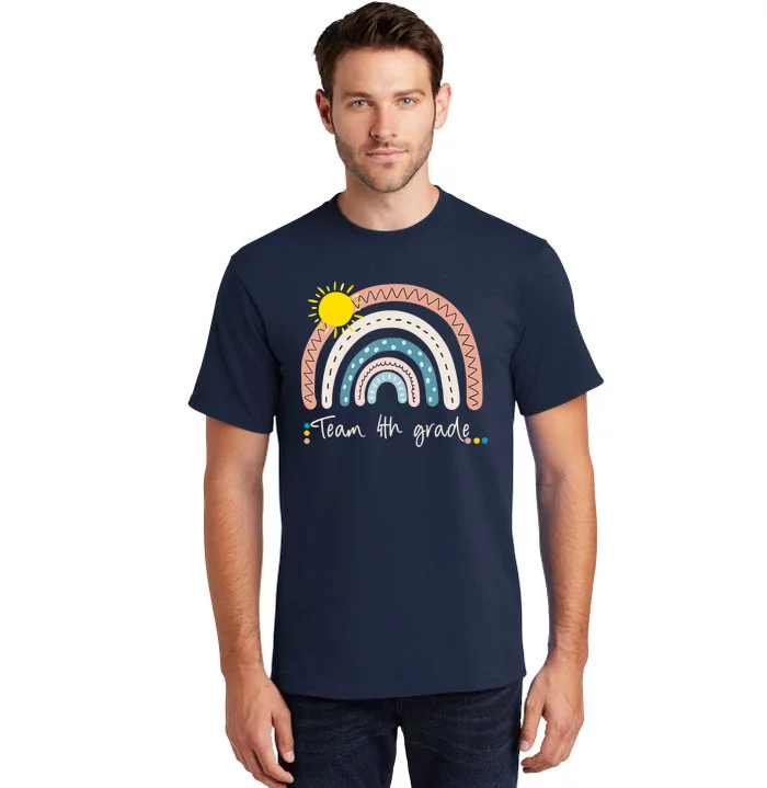 4Th Grade Of Team PreK Squad Crew Teacher Rainbow Tall T-Shirt