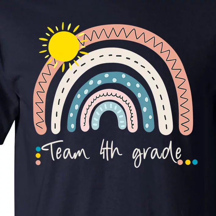 4Th Grade Of Team PreK Squad Crew Teacher Rainbow Tall T-Shirt