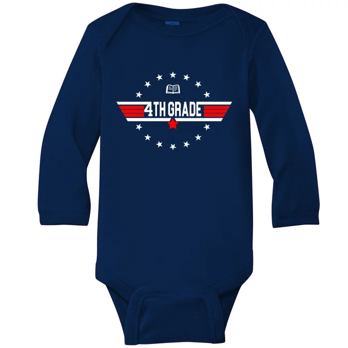 4th Grade Pilot Back To School Baby Long Sleeve Bodysuit