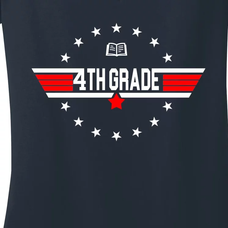 4th Grade Pilot Back To School Women's V-Neck T-Shirt