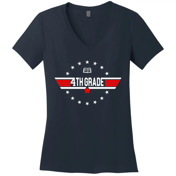 4th Grade Pilot Back To School Women's V-Neck T-Shirt