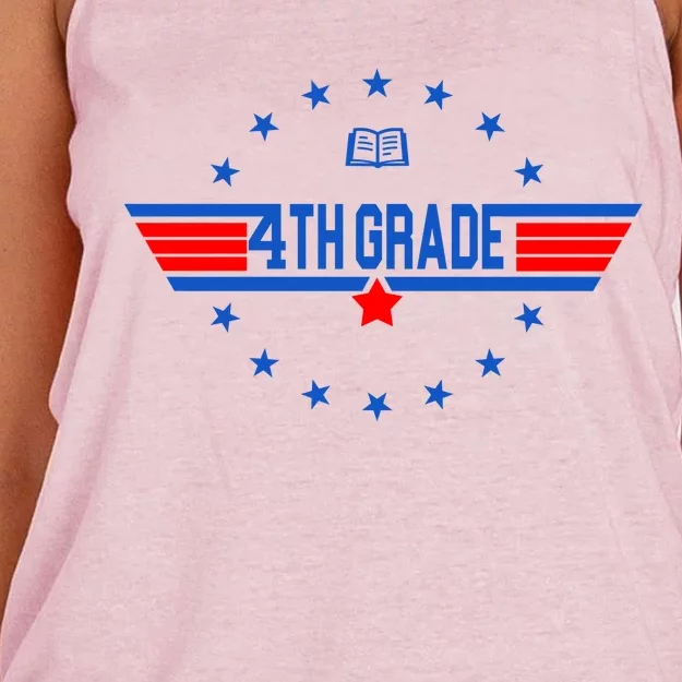 4th Grade Pilot Back To School Women's Knotted Racerback Tank