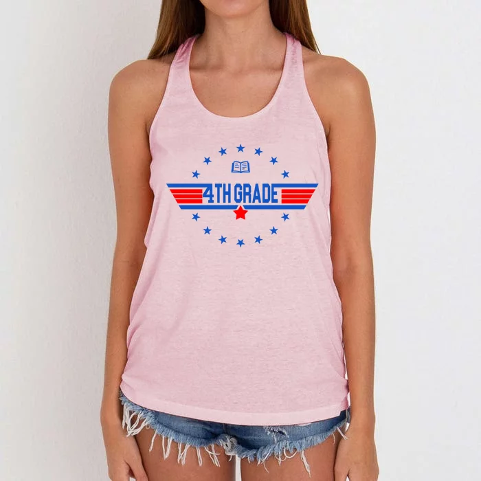 4th Grade Pilot Back To School Women's Knotted Racerback Tank