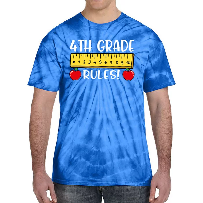 4Th Grade Rules Funny Back To School Fourth Grade Teacher Gift Tie-Dye T-Shirt