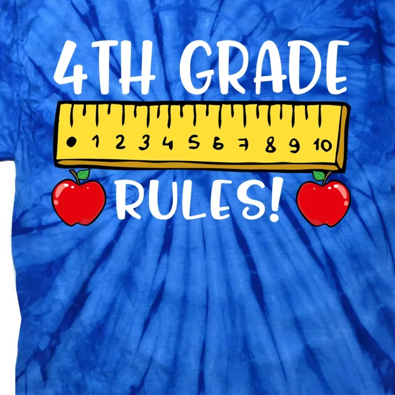 4Th Grade Rules Funny Back To School Fourth Grade Teacher Gift Tie-Dye T-Shirt