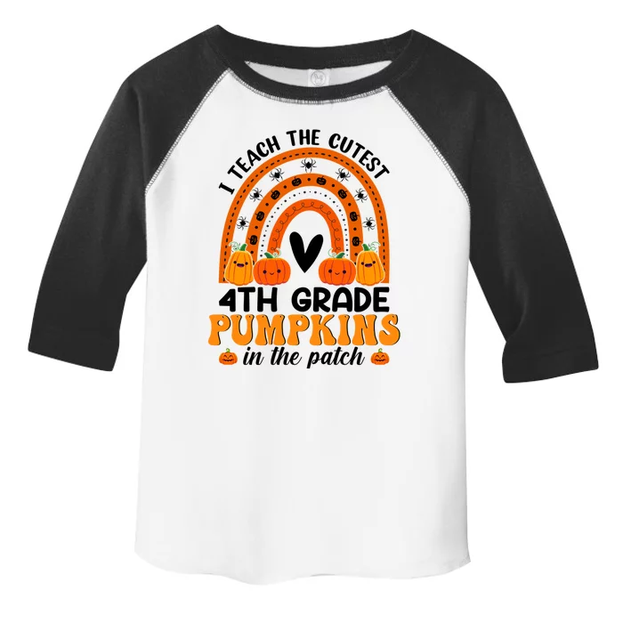 4Th Grade Rainbow Halloween I Teach The Cutest Pumpkins Gift Toddler Fine Jersey T-Shirt