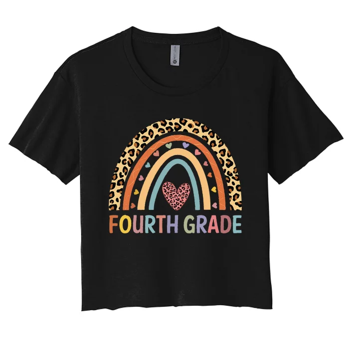 4th Grade Rainbow Teacher Team Fourth Grade Squad Women Women's Crop Top Tee