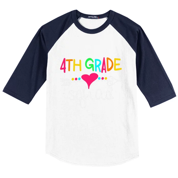 4th Grade Squad Fourth Teacher Student Team Back To School Gift Baseball Sleeve Shirt