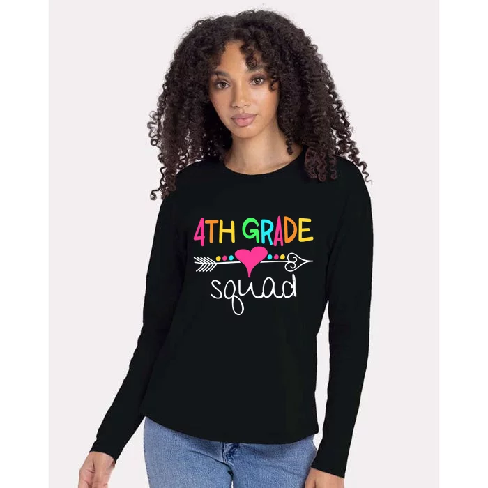 4th Grade Squad Fourth Teacher Student Team Back To School Womens Cotton Relaxed Long Sleeve T-Shirt