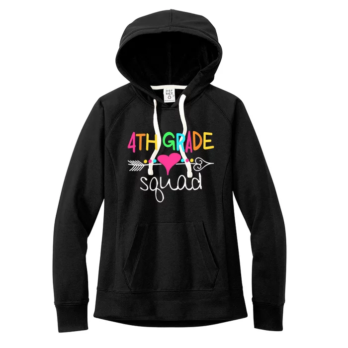 4th Grade Squad Fourth Teacher Student Team Back To School Women's Fleece Hoodie