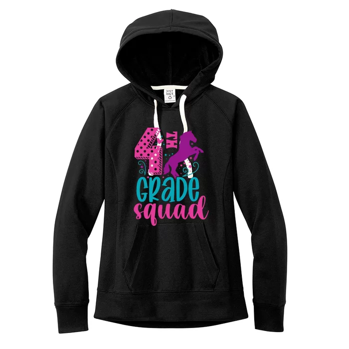 4th Grade Squad Back To School Teacher Fourth Grade Gift Women's Fleece Hoodie