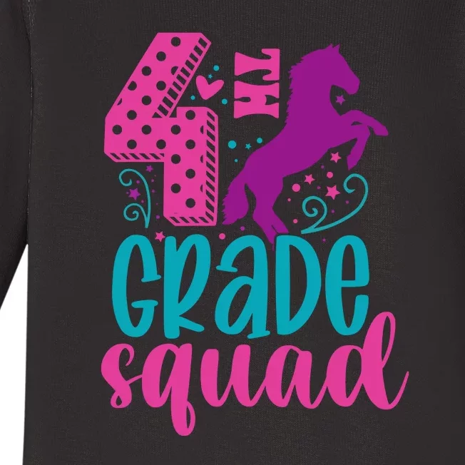 4th Grade Squad Back To School Teacher Fourth Grade Gift Baby Long Sleeve Bodysuit