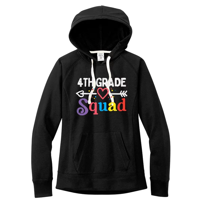 4th Grade Squad Fourth First Day Of School Boy Girl Teacher Women's Fleece Hoodie