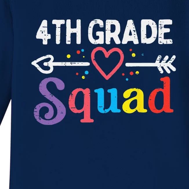 4th Grade Squad Fourth First Day Of School Teacher Baby Long Sleeve Bodysuit