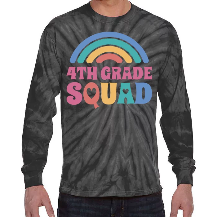 4th Grade Squad Rainbow Tie-Dye Long Sleeve Shirt