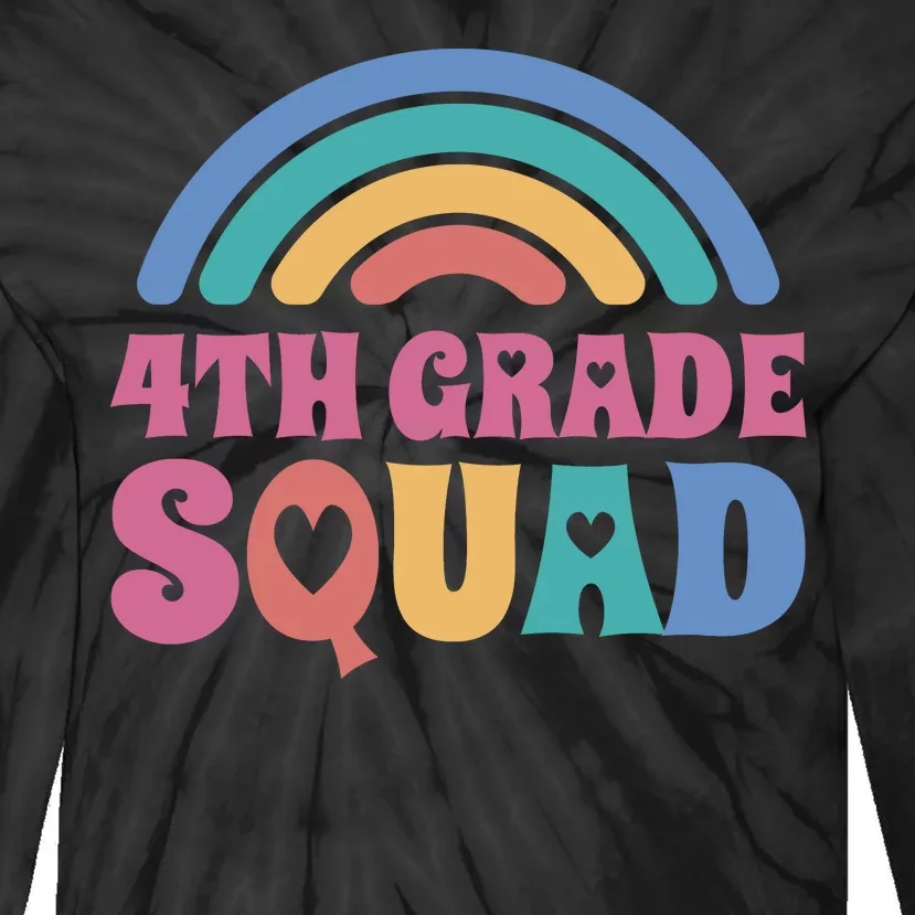 4th Grade Squad Rainbow Tie-Dye Long Sleeve Shirt