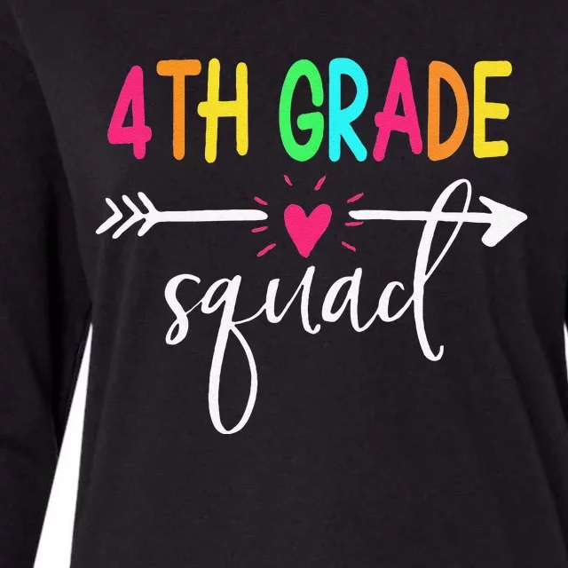 4th Grade Squad Back To School Team Teacher Student Womens Cotton Relaxed Long Sleeve T-Shirt